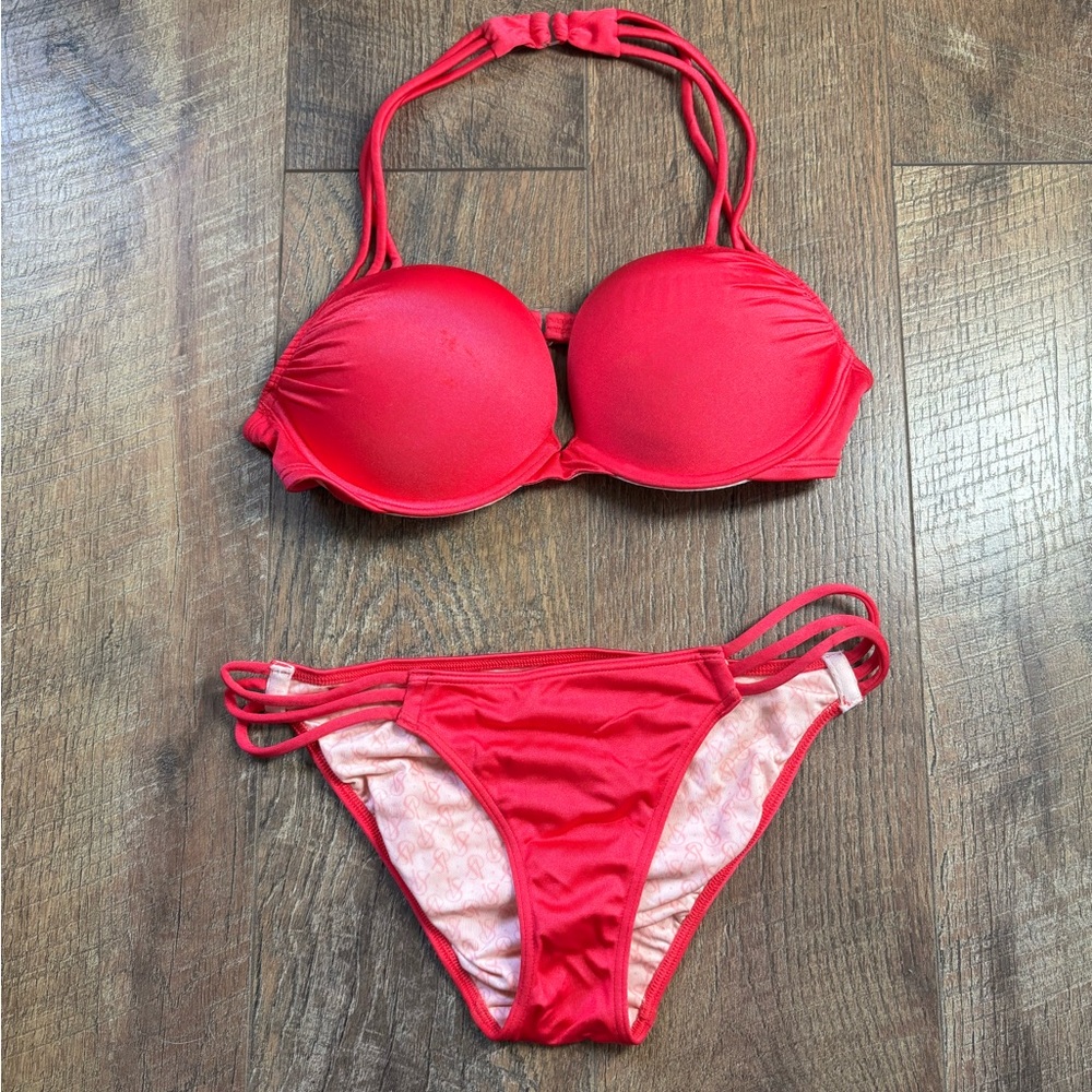 Victoria's Secret Vibrant Pink/Red Bikini Set